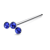 3 Stones Straight Nose Stud Silver NSKA-94